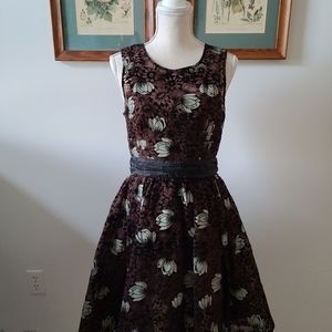 Frock! By Tracy Reese brown, black flowers
